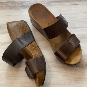 Lola Sabbia Lily Leather Platform Wedge Sandal